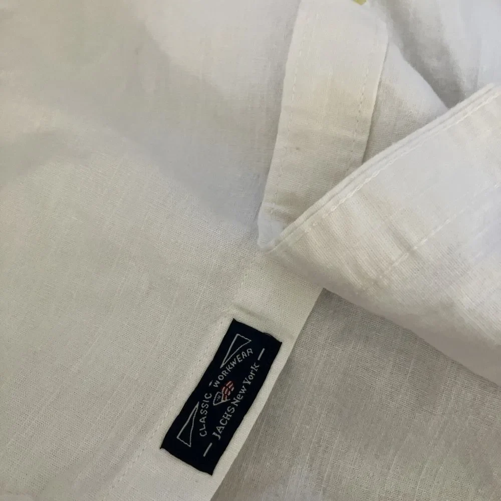 Jacks MFG Heritage‎ Chambray Noho Shirt Mens 3XL White Short Sleeve J23A-209-C88